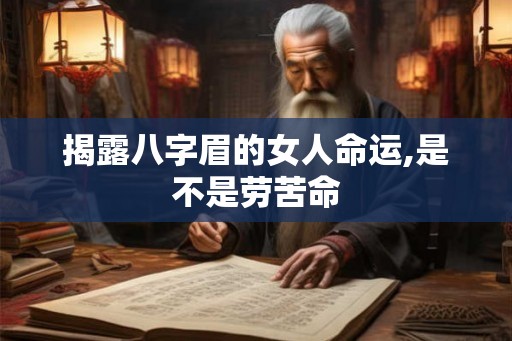 揭露八字眉的女人命运,是不是劳苦命 揭露八字眉的女人命运,是不是劳苦命