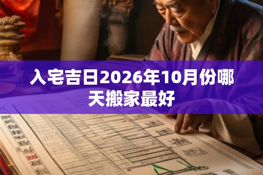 入宅吉日2026年10月份哪天搬家最好