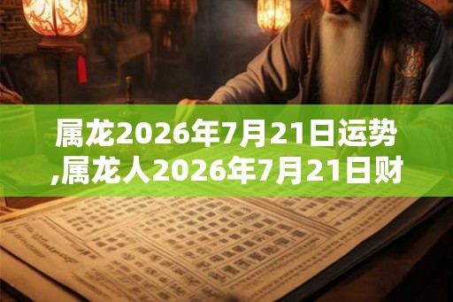 属龙2026年7月21日运势,属龙人2026年7月21日财运,生肖龙2026年7月21日运势