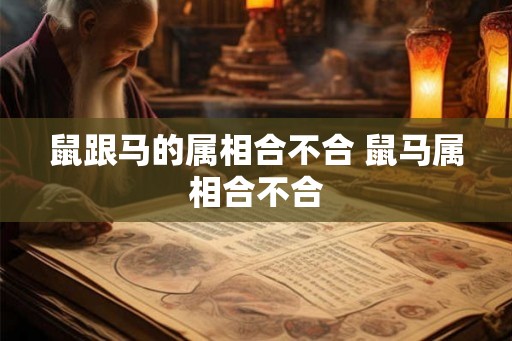 鼠跟马的属相合不合 鼠马属相合不合