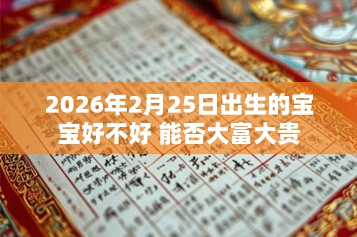 2026年2月25日出生的宝宝好不好 能否大富大贵 2026年2月25日出生的宝宝好不好 能否大富大贵