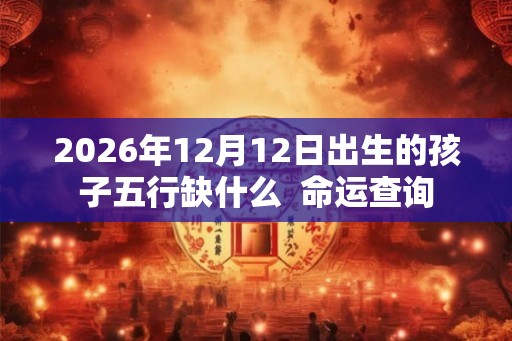 2026年12月12日出生的孩子五行缺什么  命运查询