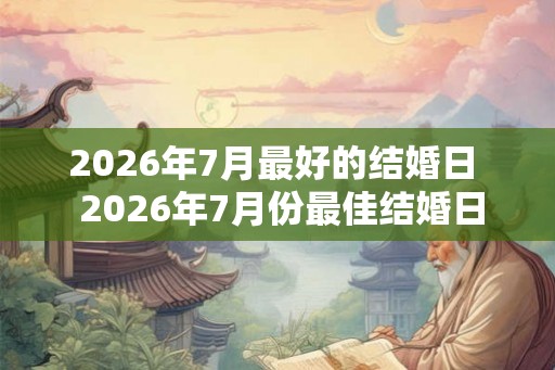 2026年7月最好的结婚日  2026年7月份最佳结婚日