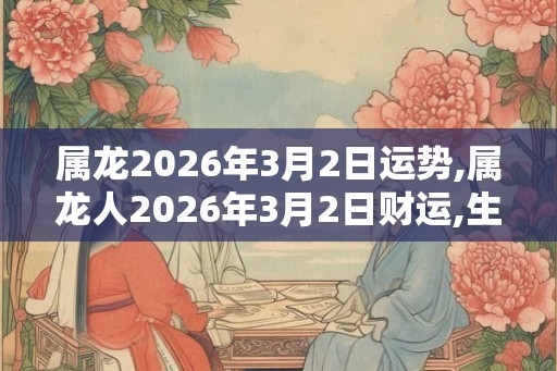 属龙2026年3月2日运势,属龙人2026年3月2日财运,生肖龙2026年3月2日运势 属龙2026年3月2日运势,属龙人2026年3月2日财运,生肖龙2026年3月2日运势