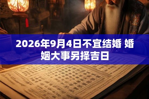 2026年9月4日不宜结婚 婚姻大事另择吉日