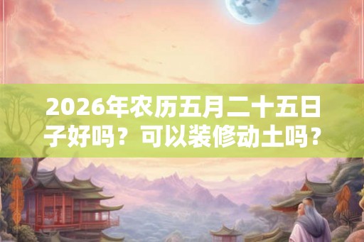2026年农历五月二十五日子好吗？可以装修动土吗？