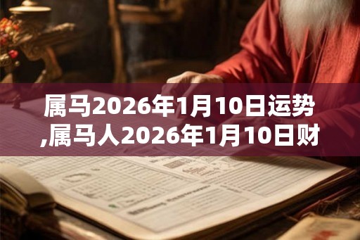 属马2026年1月10日运势,属马人2026年1月10日财运,生肖马2026年1月10日运势