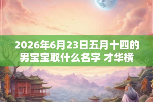 2026年6月23日五月十四的男宝宝取什么名字 才华横溢