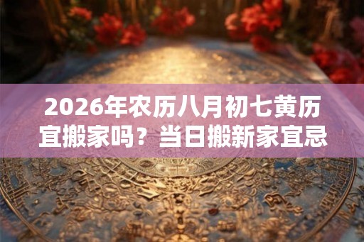 2026年农历八月初七黄历宜搬家吗?当日搬新家宜忌查询 2026年农历八月初七黄历宜搬家吗?当日搬新家宜忌查询