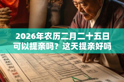 2026年农历二月二十五日可以提亲吗？这天提亲好吗？