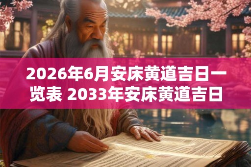2026年6月安床黄道吉日一览表 2033年安床黄道吉日是哪一天 2026年6月安床黄道吉日一览表 2033年安床黄道吉日是哪一天