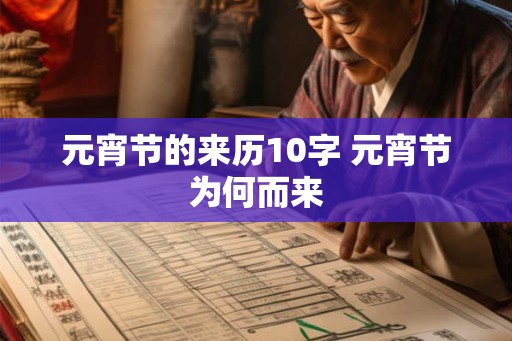 元宵节的来历10字 元宵节为何而来
