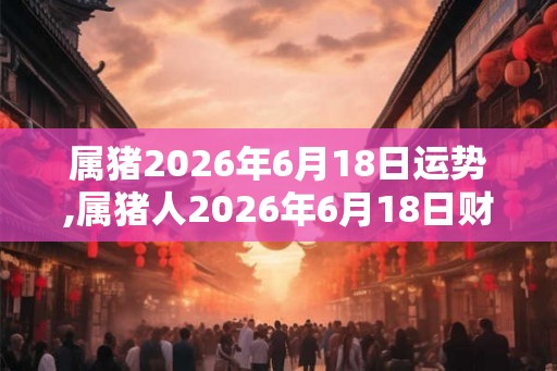 属猪2026年6月18日运势,属猪人2026年6月18日财运,生肖猪2026年6月18日运势