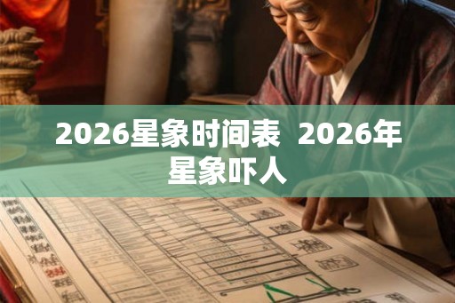 2026星象时间表  2026年星象吓人
