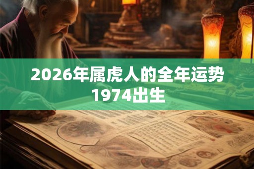 2026年属虎人的全年运势1974出生
