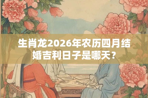 生肖龙2026年农历四月结婚吉利日子是哪天？