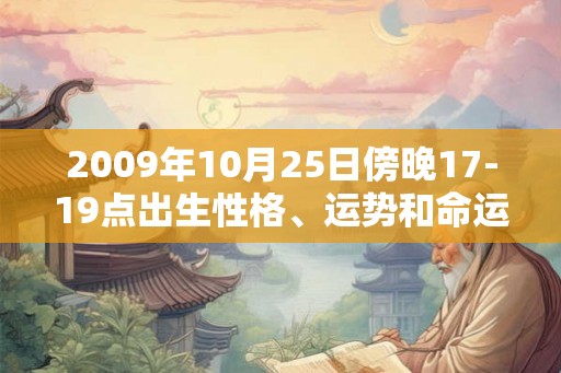 2009年10月25日傍晚17-19点出生性格、运势和命运