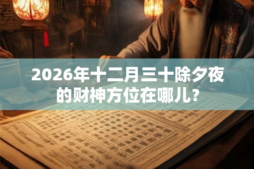 2026年十二月三十除夕夜的财神方位在哪儿？