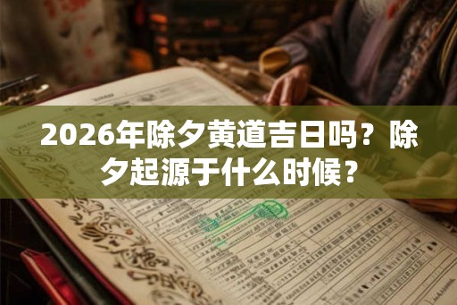 2026年除夕黄道吉日吗？除夕起源于什么时候？
