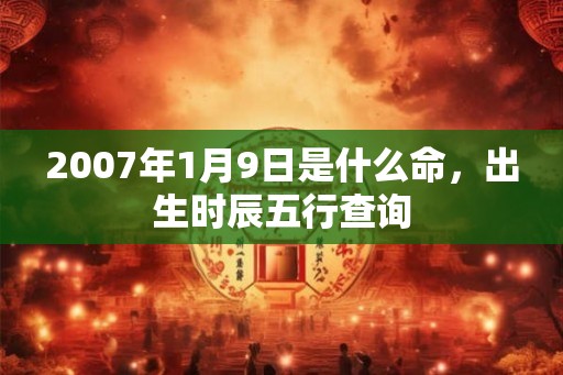 2007年1月9日是什么命，出生时辰五行查询
