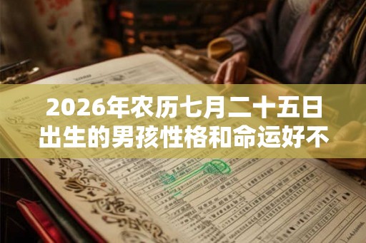 2026年农历七月二十五日出生的男孩性格和命运好不好？
