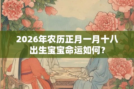2026年农历正月一月十八出生宝宝命运如何？