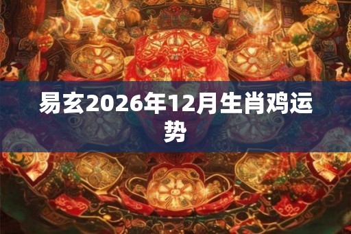 易玄2026年12月生肖鸡运势