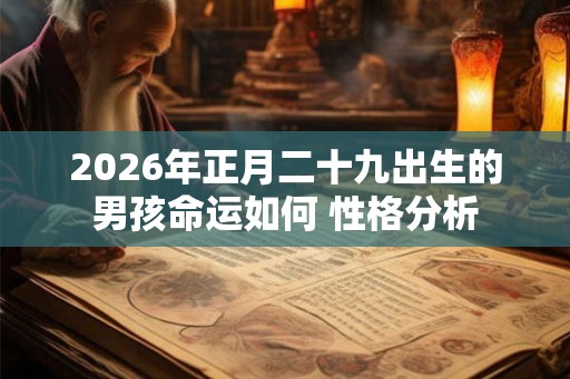 2026年正月二十九出生的男孩命运如何 性格分析