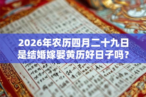 2026年农历四月二十九日是结婚嫁娶黄历好日子吗？