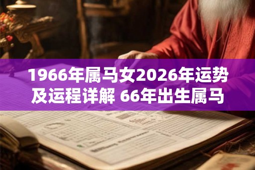 1966年属马女2026年运势及运程详解 66年出生属马人2026全年每月运势女性