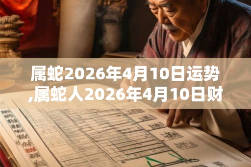 属蛇2026年4月10日运势,属蛇人2026年4月10日财运,生肖蛇2026年4月10日运势