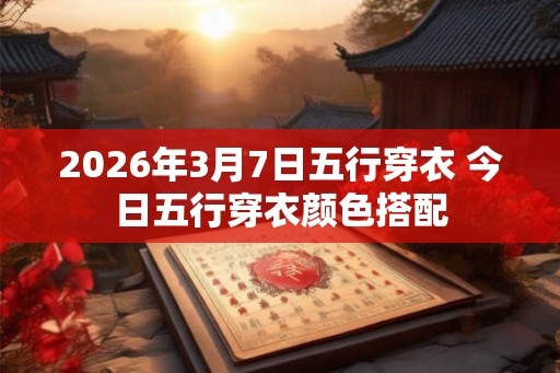 2026年3月7日五行穿衣 今日五行穿衣颜色搭配 2026年3月7日五行穿衣 今日五行穿衣颜色搭配