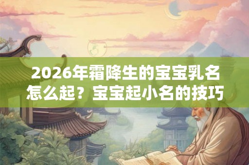 2026年霜降生的宝宝乳名怎么起？宝宝起小名的技巧推荐！