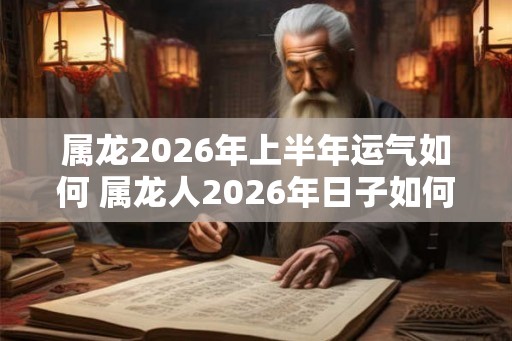 属龙2026年上半年运气如何 属龙人2026年日子如何
