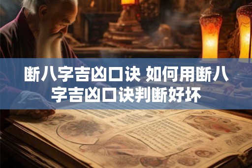 断八字吉凶口诀 如何用断八字吉凶口诀判断好坏 断八字吉凶口诀 如何用断八字吉凶口诀判断好坏