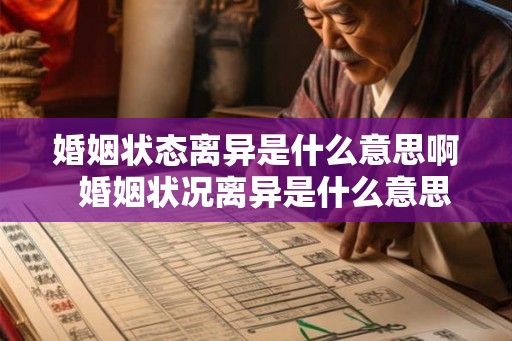 婚姻状态离异是什么意思啊  婚姻状况离异是什么意思