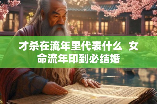 才杀在流年里代表什么  女命流年印到必结婚