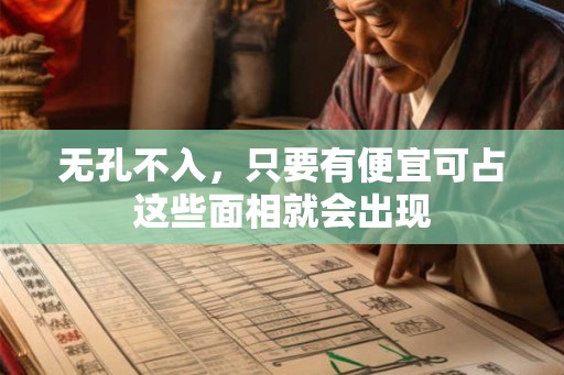 无孔不入，只要有便宜可占这些面相就会出现