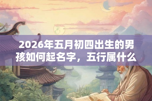 2026年五月初四出生的男孩如何起名字，五行属什么