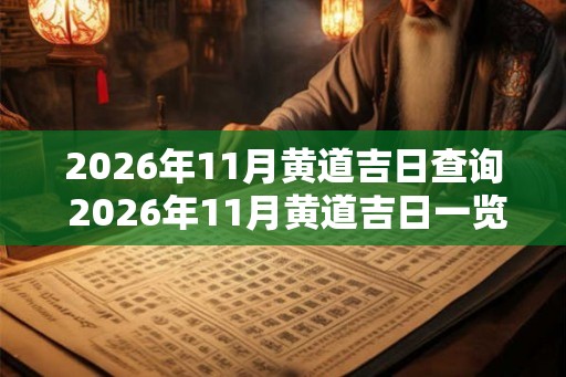 2026年11月黄道吉日查询 2026年11月黄道吉日一览表 2026年11月黄道吉日查询 2026年11月黄道吉日一览表