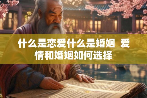 什么是恋爱什么是婚姻  爱情和婚姻如何选择