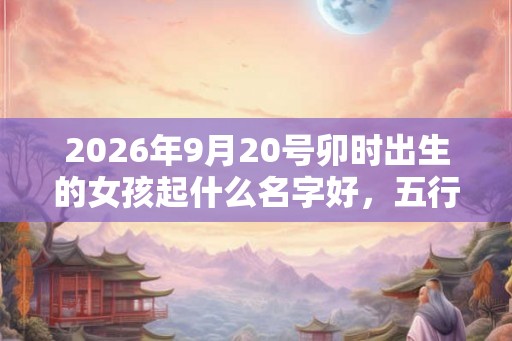 2026年9月20号卯时出生的女孩起什么名字好，五行属什么
