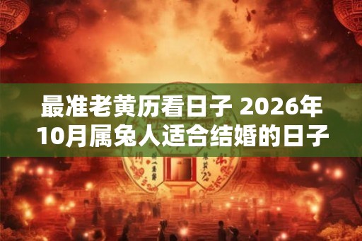 最准老黄历看日子 2026年10月属兔人适合结婚的日子一览表