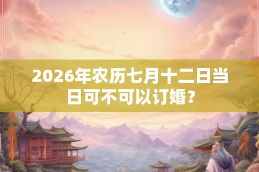 2026年农历七月十二日当日可不可以订婚? 2026年农历七月十二日当日可不可以订婚?