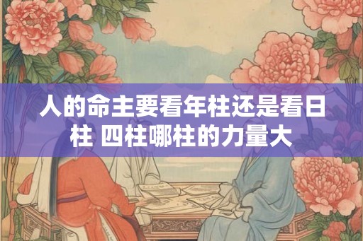 人的命主要看年柱还是看日柱 四柱哪柱的力量大