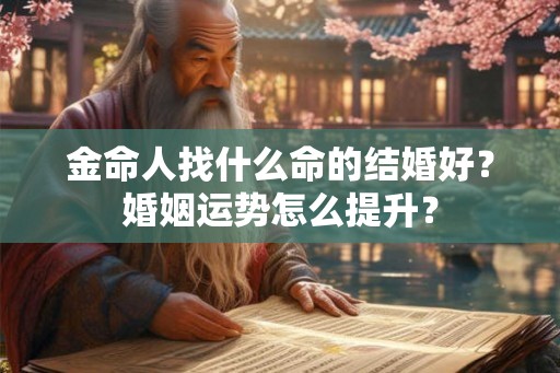 金命人找什么命的结婚好?婚姻运势怎么提升? 金命人找什么命的结婚好?婚姻运势怎么提升?