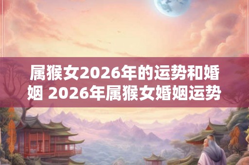 属猴女2026年的运势和婚姻 2026年属猴女婚姻运势如何