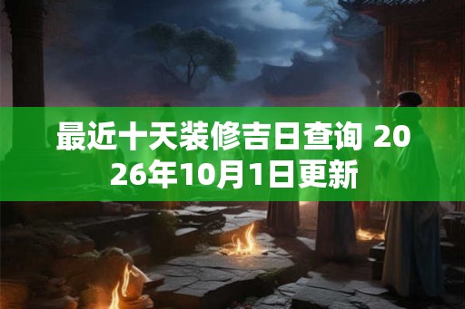 最近十天装修吉日查询 2026年10月1日更新