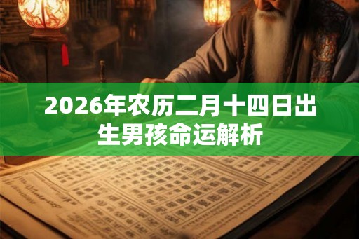 2026年农历二月十四日出生男孩命运解析