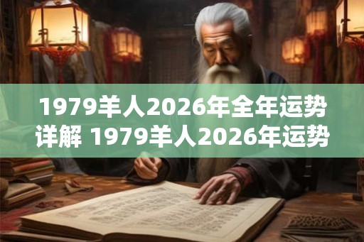 1979羊人2026年全年运势详解 1979羊人2026年运势如何